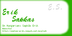 erik sapkas business card