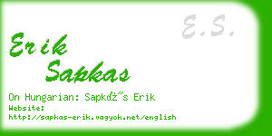 erik sapkas business card